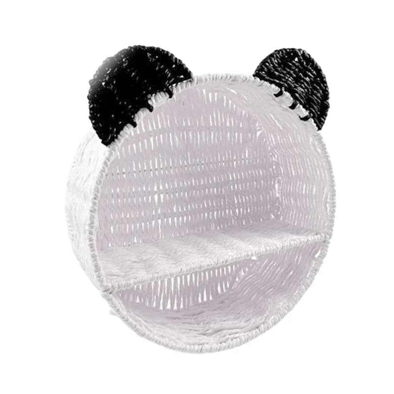 Étagère murale en rotin avec oreilles d'ours et panier de rangement suspendu slide 8