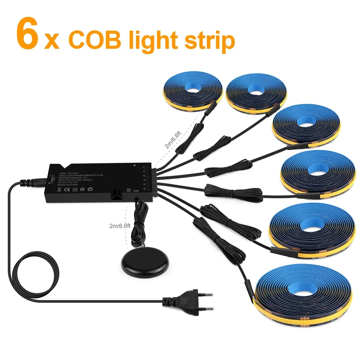 Applique murale LED COB noire avec variateur tactile et design discret slide 9