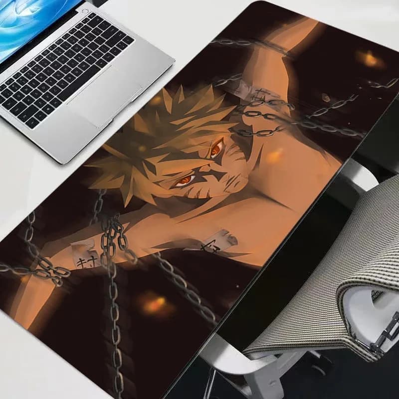 Tapis de souris gaming Naruto Uzumaki - Manga noir et blanc - Image 4
