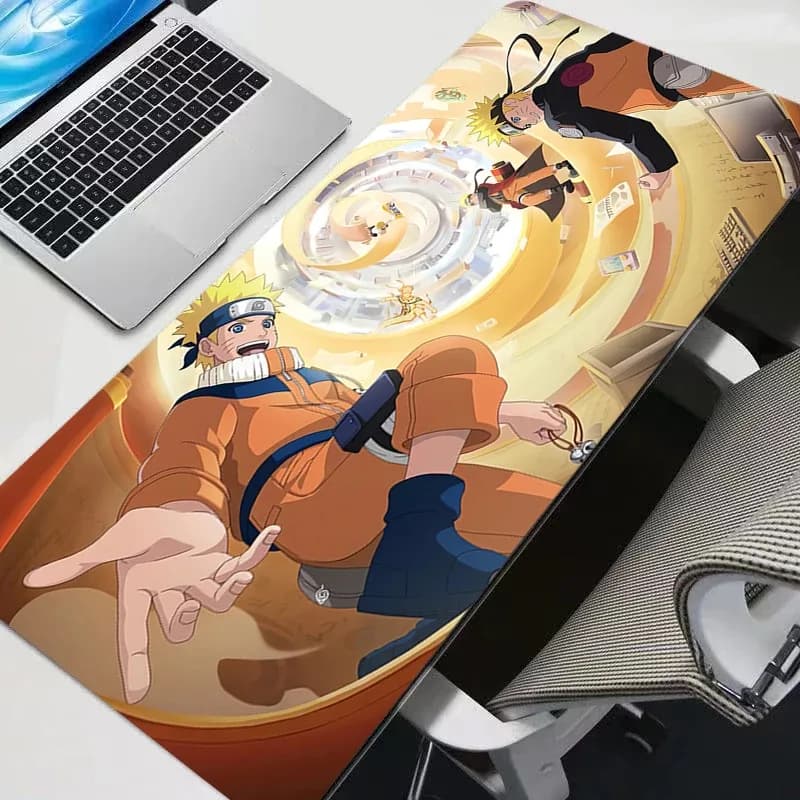 Tapis de souris gaming Naruto Uzumaki - Manga noir et blanc - Image 2