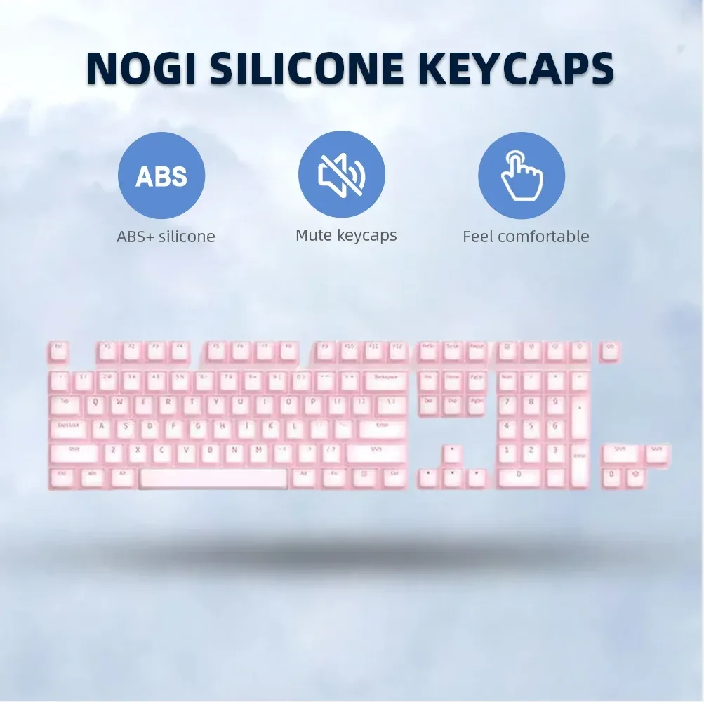 Nogi - Set de 104 touches en silicone profil Cherry pour clavier mécanique, silencieux (21/61/87/104/108 touches) - Image 2