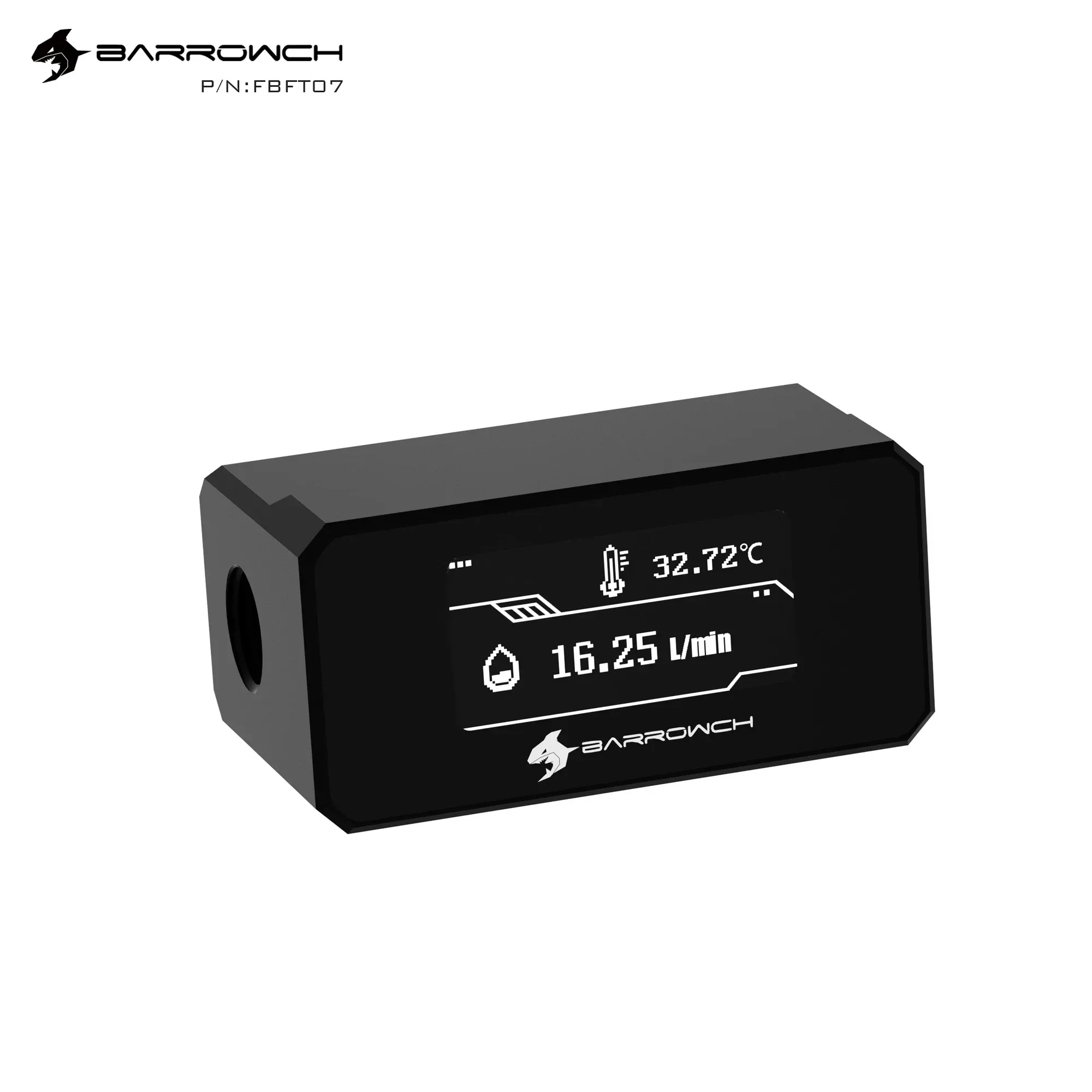 Barrowch FBFT07 - Moniteur OLED 2-en-1 de température et de débit pour watercooling - Image 2