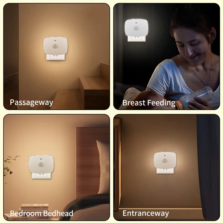 Veilleuse LED avec détecteur de mouvement PIR pour chambre, couloir et escalier - Image 6