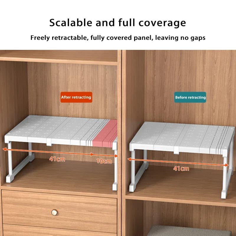 Étagère de rangement extensible et modulable sans perçage pour sous-évier et salle de bain slide 4