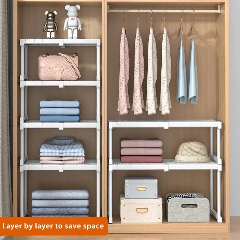 Étagère de rangement extensible et modulable sans perçage pour sous-évier et salle de bain slide 2