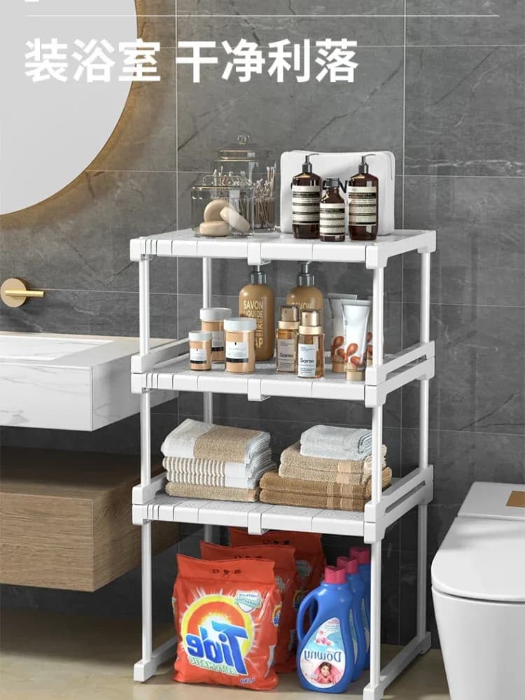 Étagère de rangement extensible et modulable sans perçage pour sous-évier et salle de bain slide 6