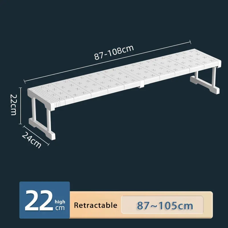 Étagère de rangement extensible et modulable sans perçage pour sous-évier et salle de bain slide 24