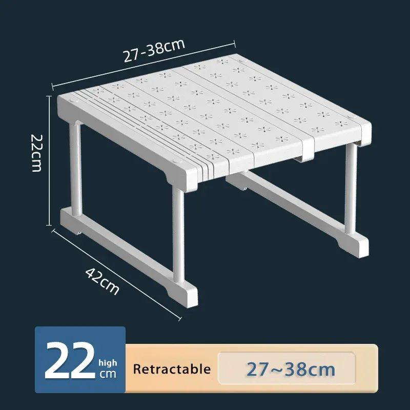 Étagère de rangement extensible et modulable sans perçage pour sous-évier et salle de bain slide 13