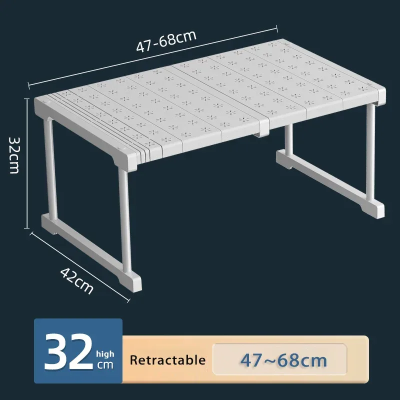 Étagère de rangement extensible et modulable sans perçage pour sous-évier et salle de bain slide 8