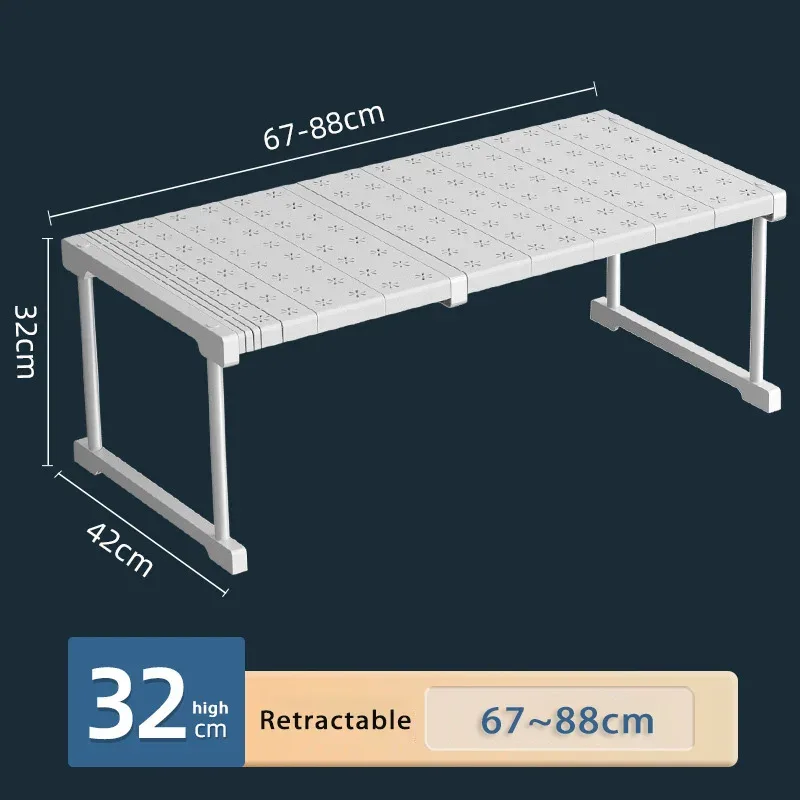 Étagère de rangement extensible et modulable sans perçage pour sous-évier et salle de bain slide 15