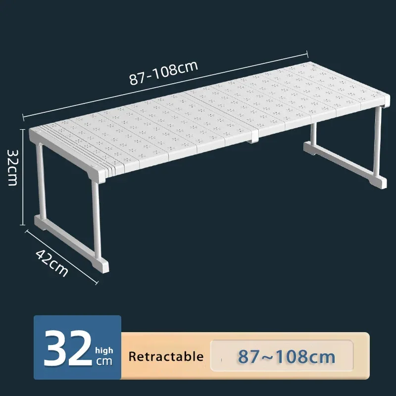 Étagère de rangement extensible et modulable sans perçage pour sous-évier et salle de bain slide 16