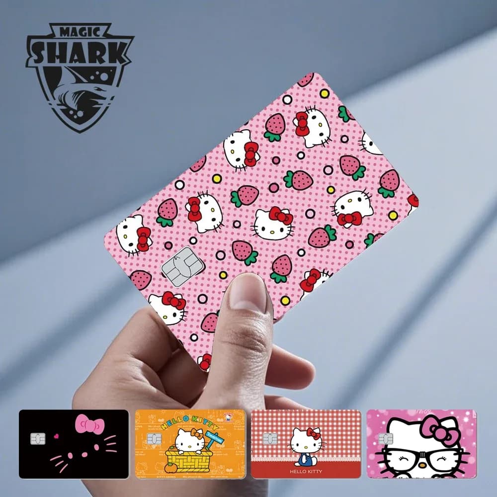 Autocollant Hello Kitty Grenouille pour Carte Bancaire - Fini Mat - Image 1