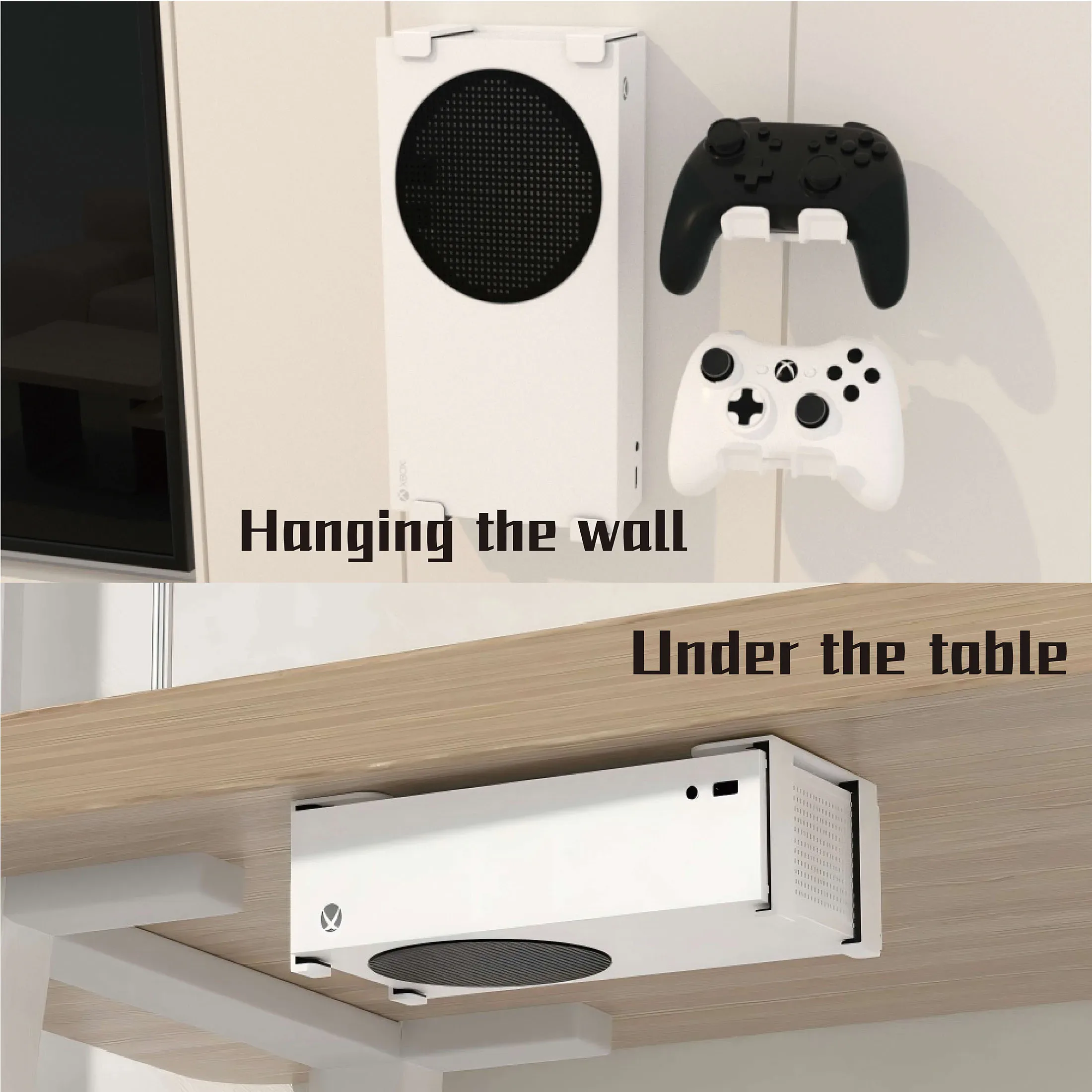 Support mural et sous bureau en métal pour Xbox Series S