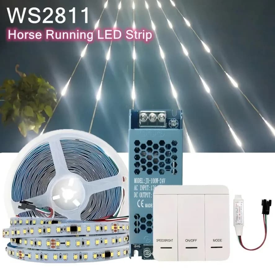 Ruban LED Flexible Adressable WS2811 24V, Effet Dynamique, SMD2835, 5m/10m