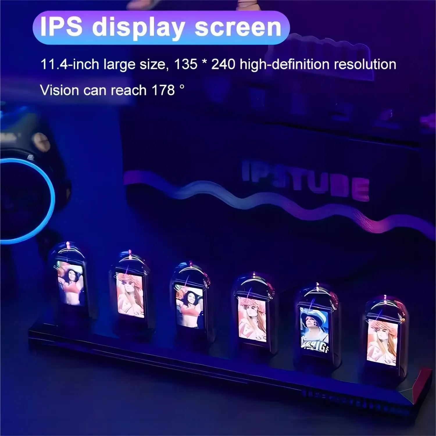 Horloge numérique à tubes RGB - Lampe de table décorative pour maison et bureau - Image 5