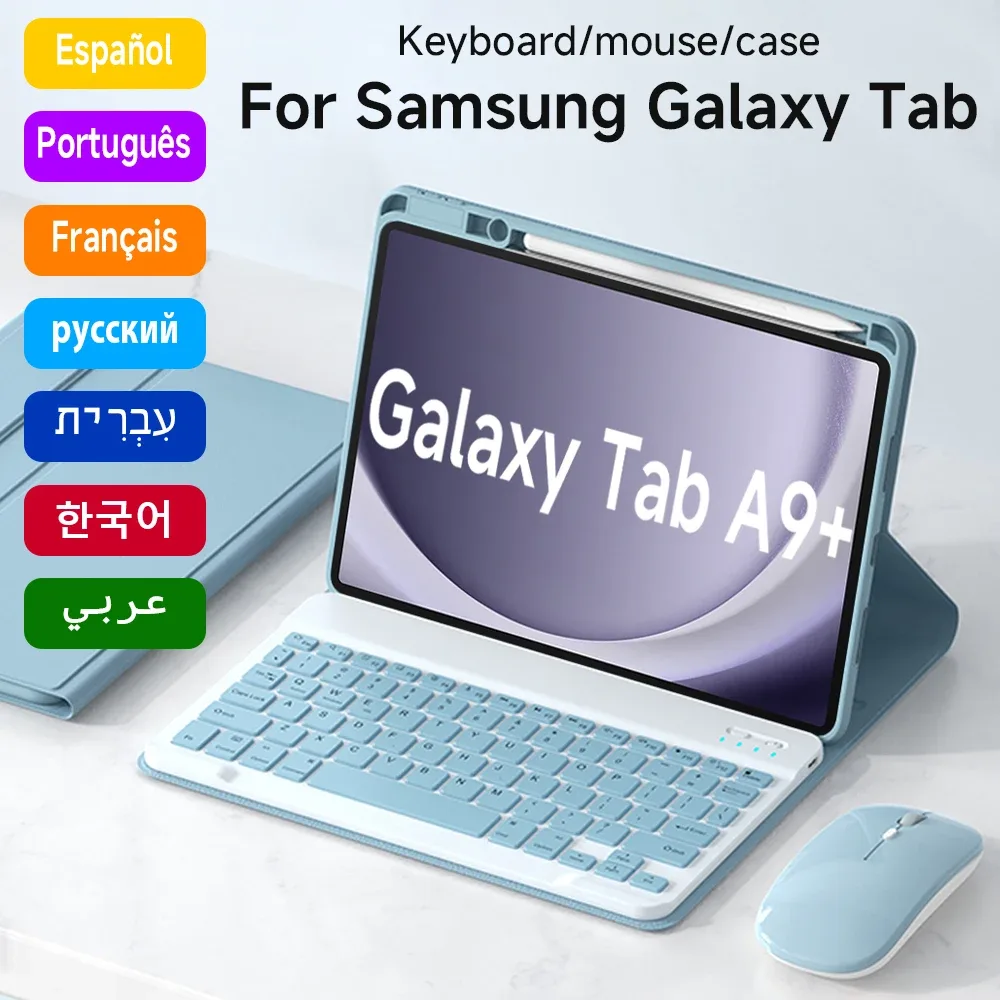 Étui avec clavier Bluetooth pour Samsung Galaxy Tab A9+ (11 pouces)