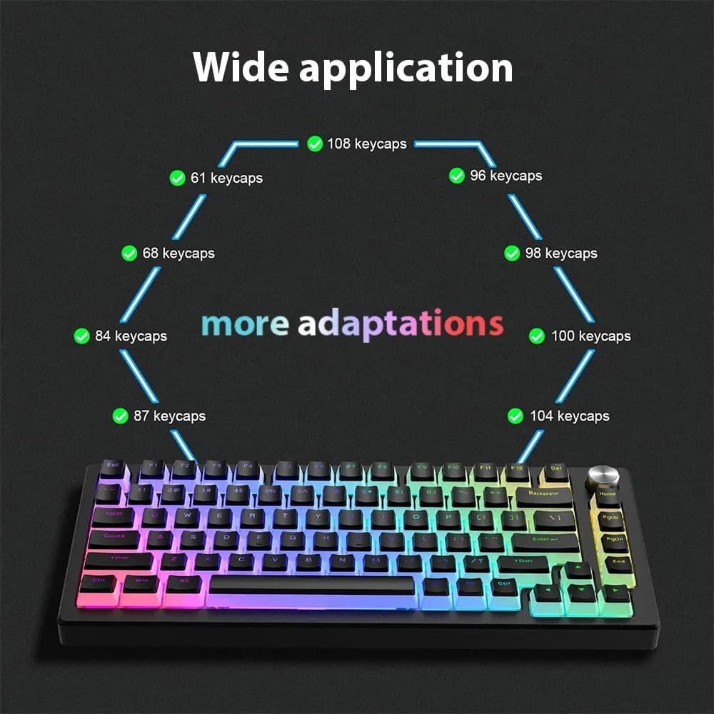 Set de 130 Keycaps Pudding PBT Double Shot pour Clavier Mécanique - Image 4