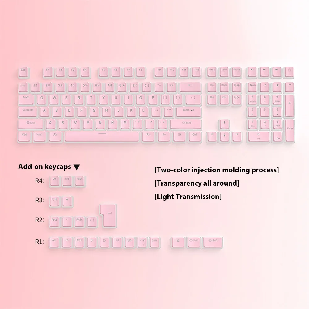 Set de 130 Keycaps Pudding PBT Double Shot pour Clavier Mécanique - Image 3