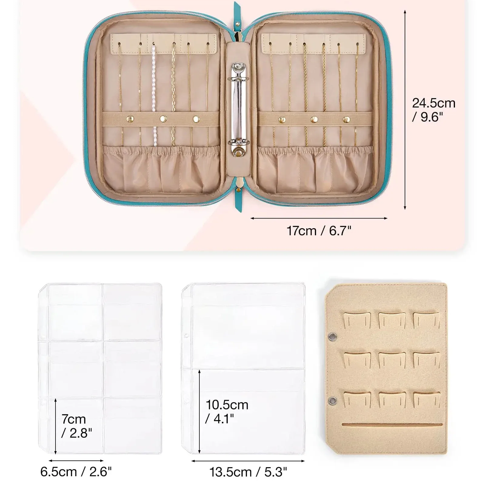 Organisateur de bijoux transparent format livre pour voyage slide 4