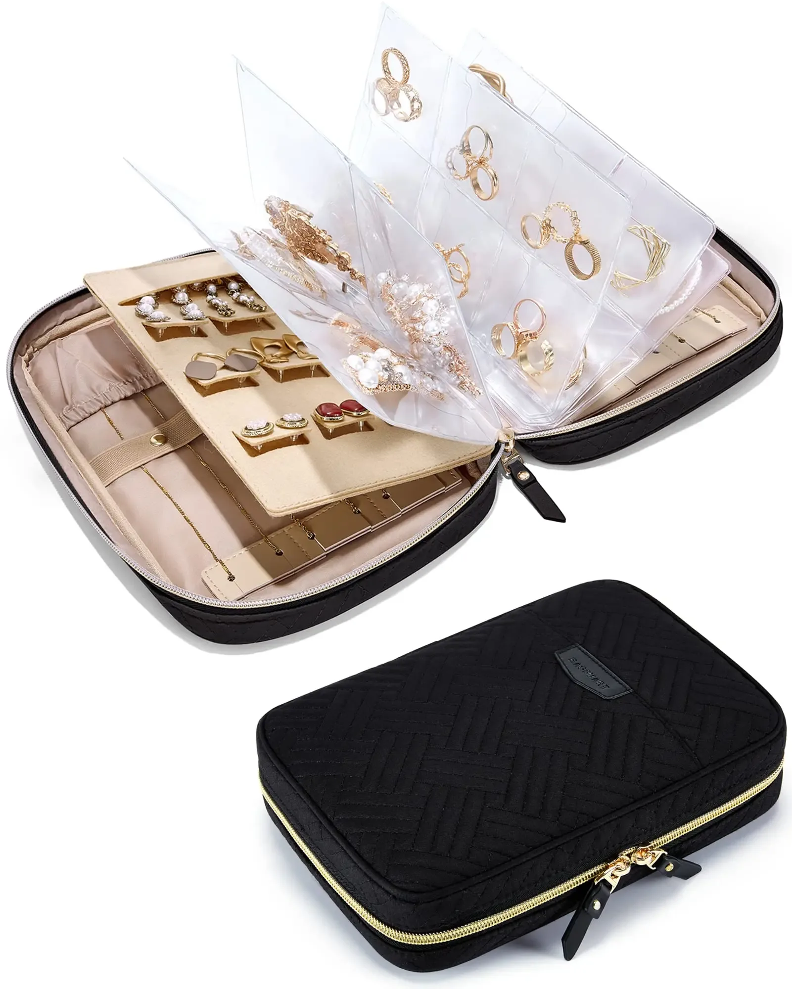 Organisateur de bijoux transparent format livre pour voyage slide 8