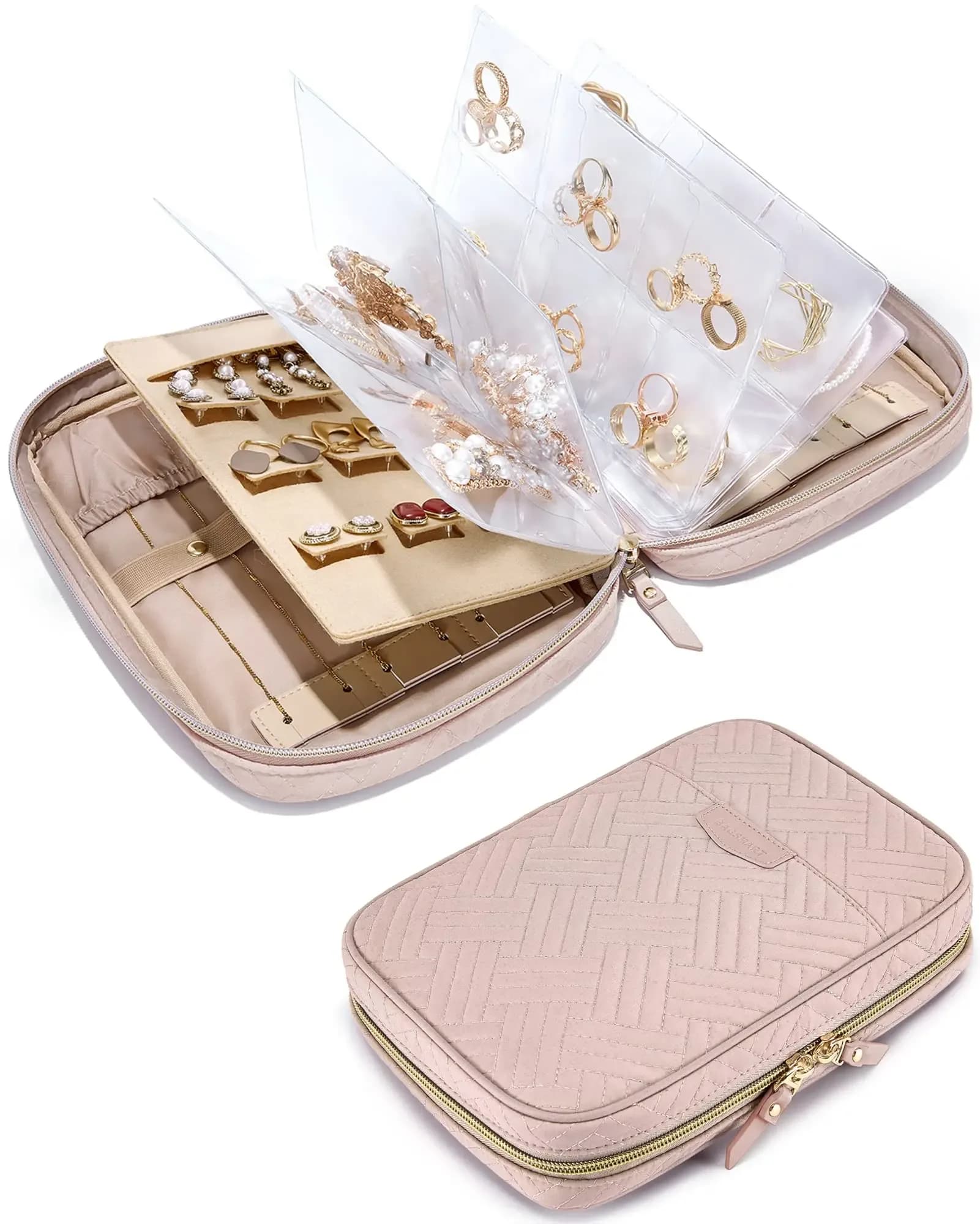 Organisateur de bijoux transparent format livre pour voyage slide 7