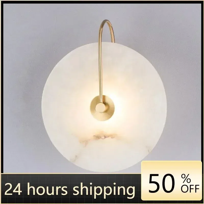 Applique murale LED en marbre au design moderne - Doré