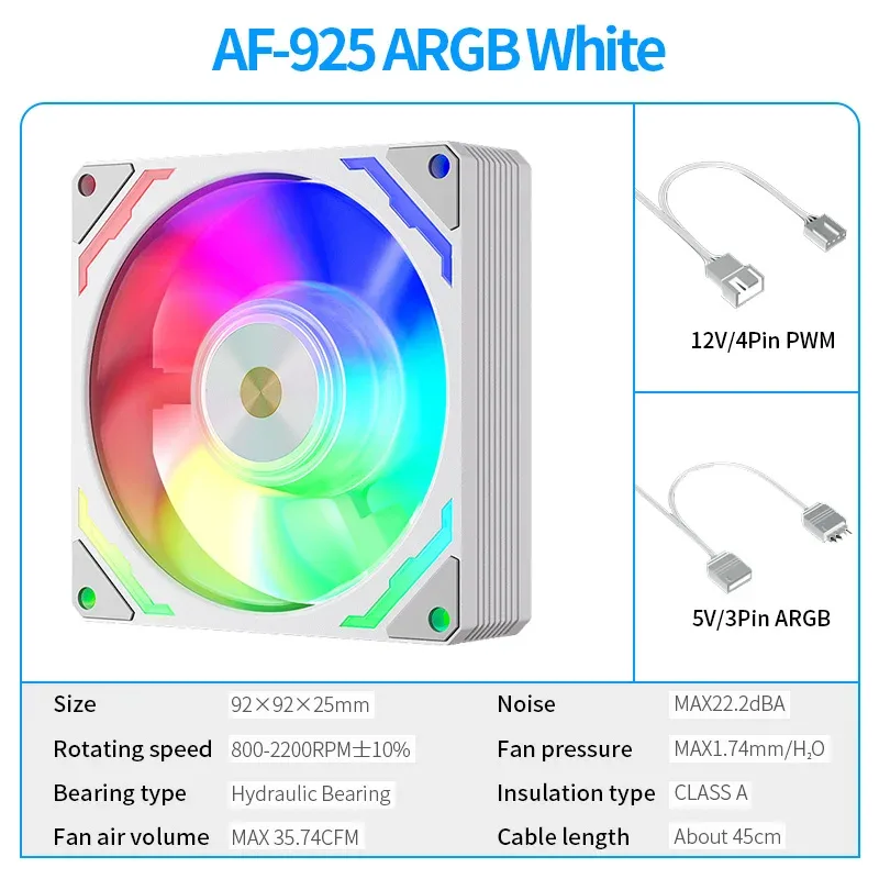 Teucer Ventilateur de Boîtier PC 90mm PWM ARGB - 800-2200 tr/min slide 7