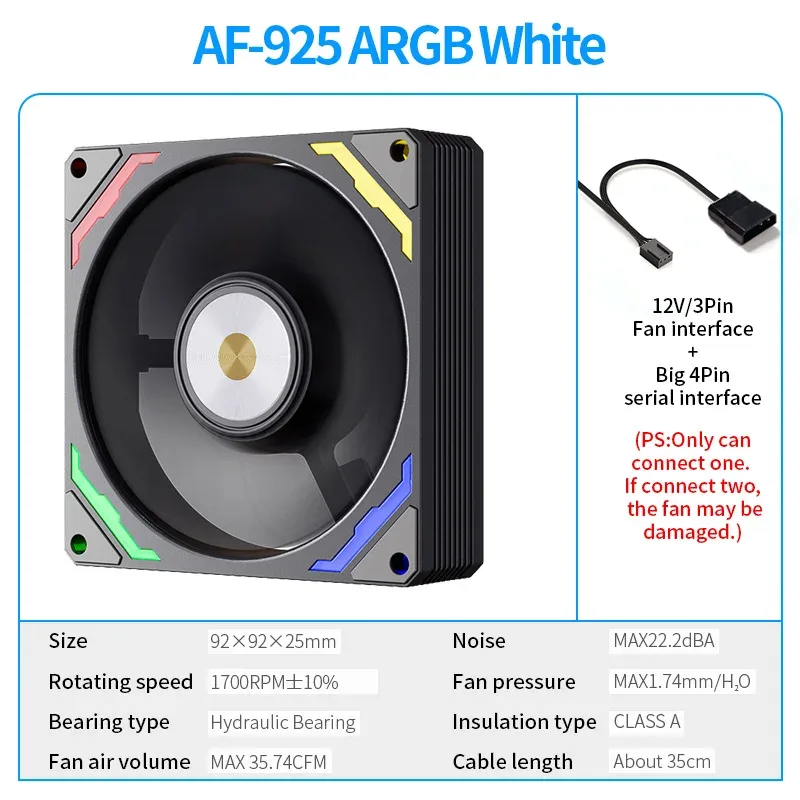 Teucer Ventilateur de Boîtier PC 90mm PWM ARGB - 800-2200 tr/min slide 8
