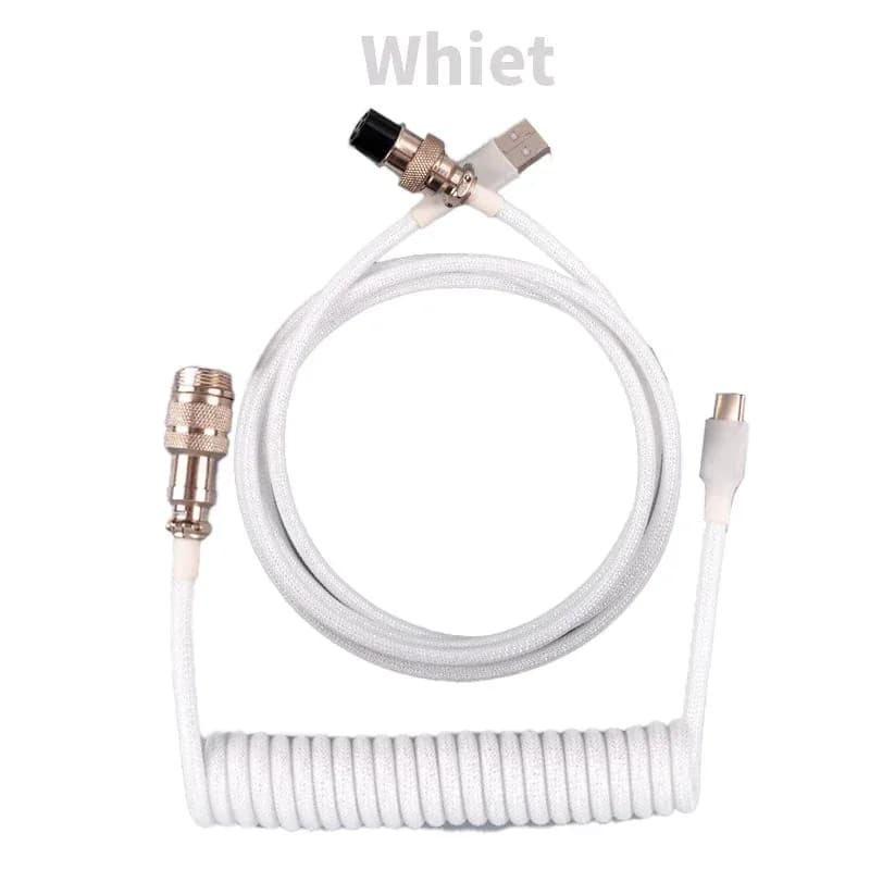 Câble USB-C spiralé pour clavier mécanique avec connecteur aviateur (3m) slide 8