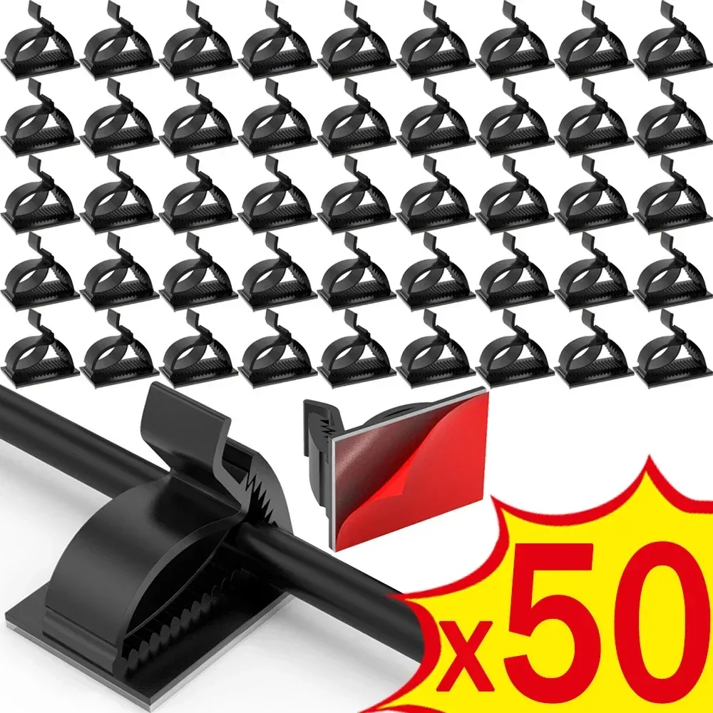 Clips de gestion de câbles auto-adhésifs réglables