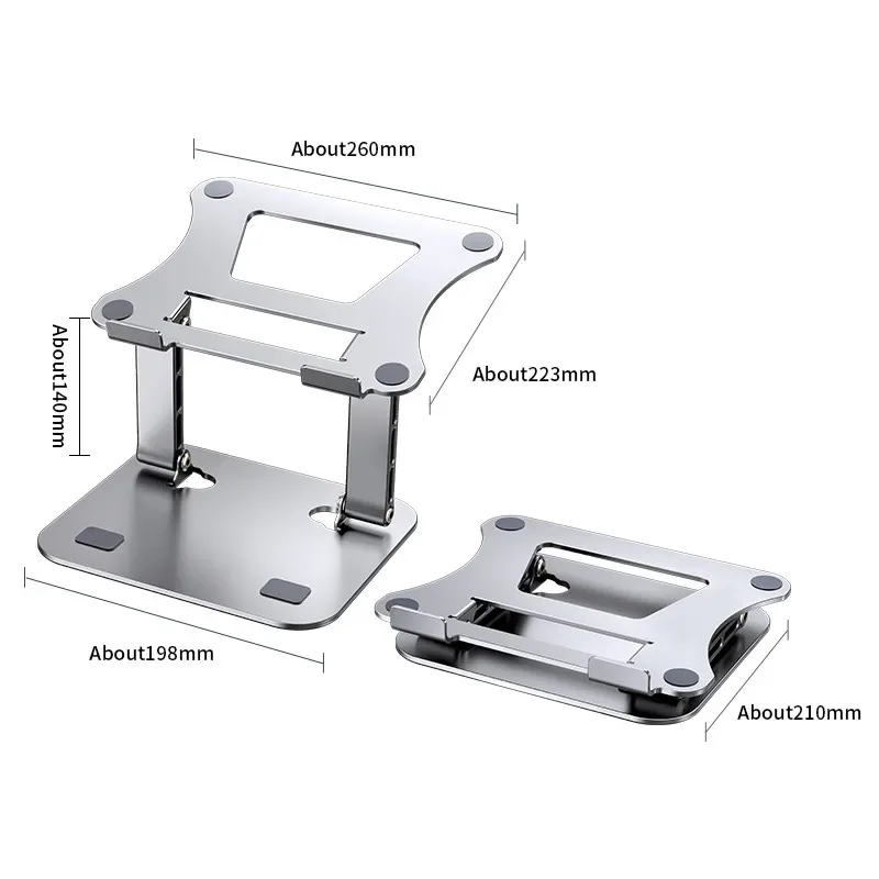 Support d'ordinateur portable en aluminium réglable et pliable (jusqu'à 17 pouces) - Image 6