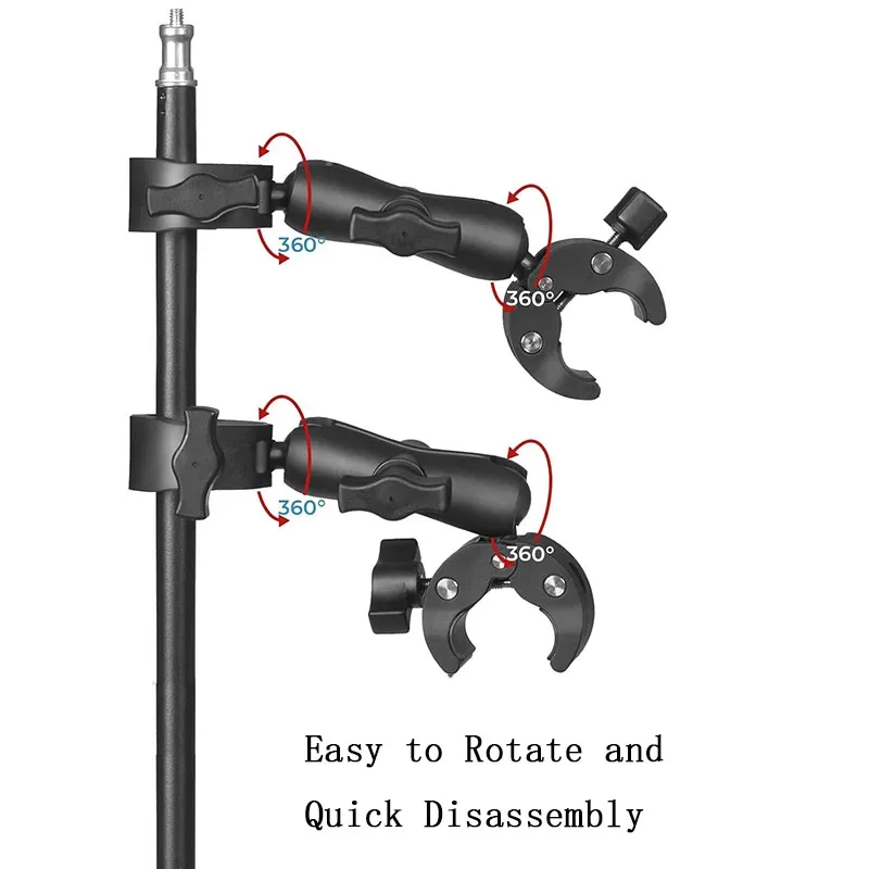 Double support de fixation moto avec perche à selfie extensible 1,5 m pour caméras d'action slide 5