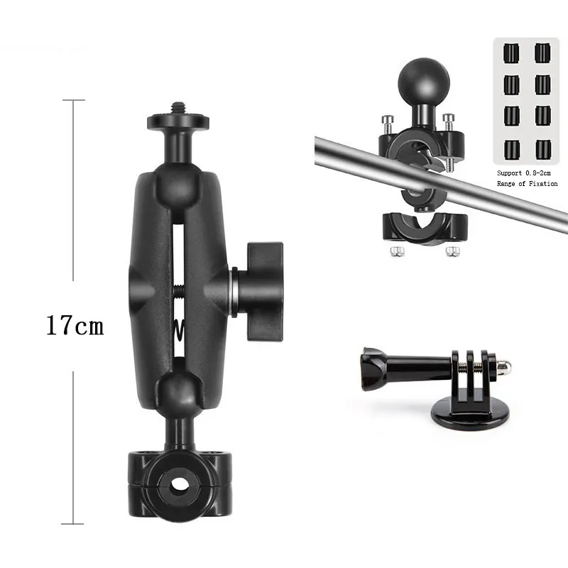 Double support de fixation moto avec perche à selfie extensible 1,5 m pour caméras d'action slide 23