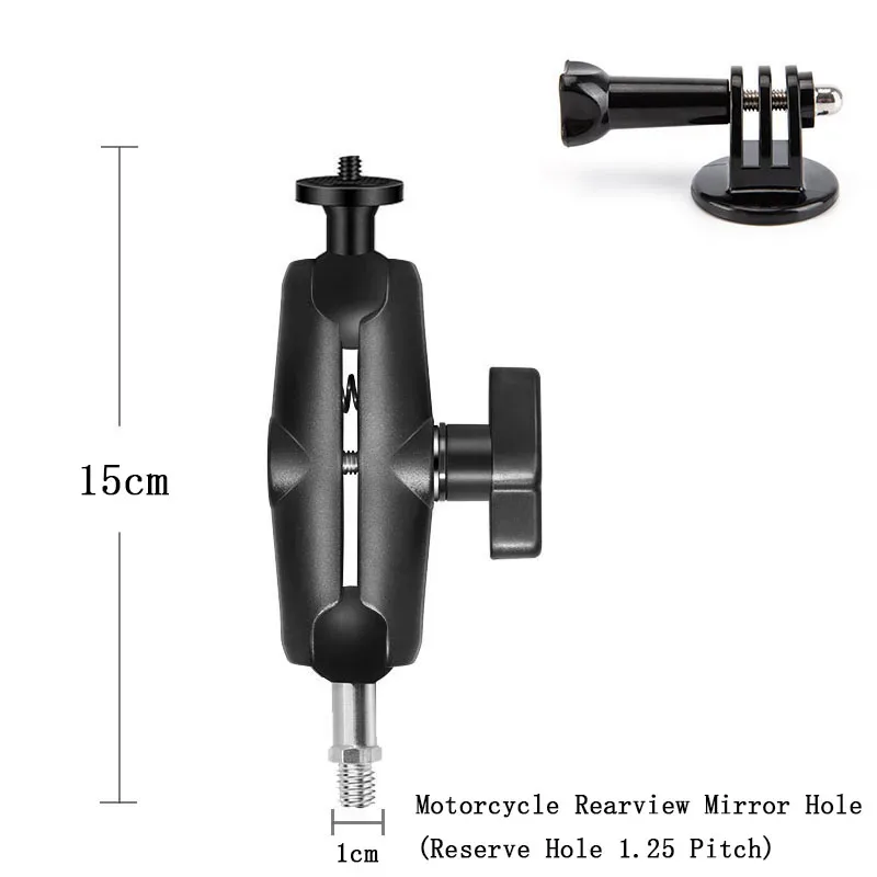 Double support de fixation moto avec perche à selfie extensible 1,5 m pour caméras d'action slide 21