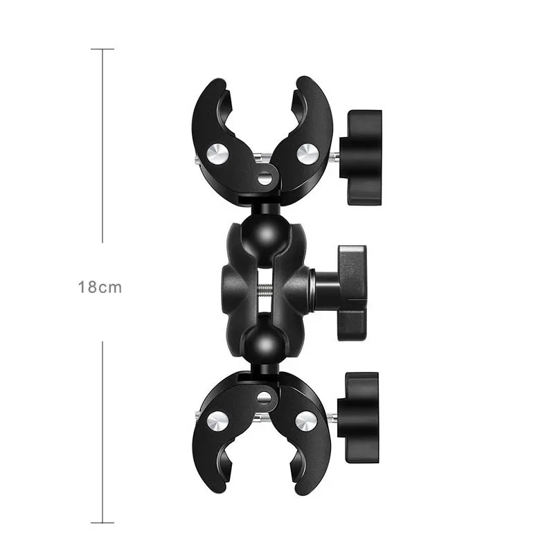 Double support de fixation moto avec perche à selfie extensible 1,5 m pour caméras d'action slide 20