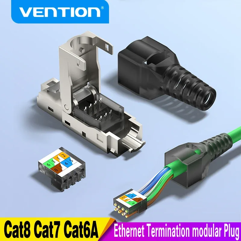 Vention - Connecteurs RJ45 Cat8/Cat7/Cat6A, Prises Ethernet réutilisables sans outil