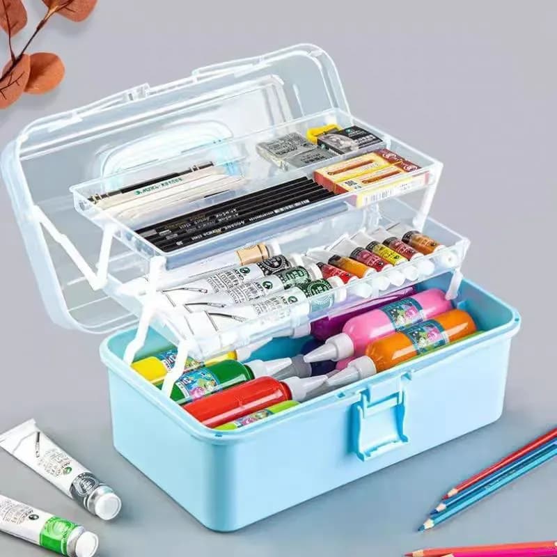 Organisateur de maquillage portable à 3 niveaux pour palettes et poudres slide 6