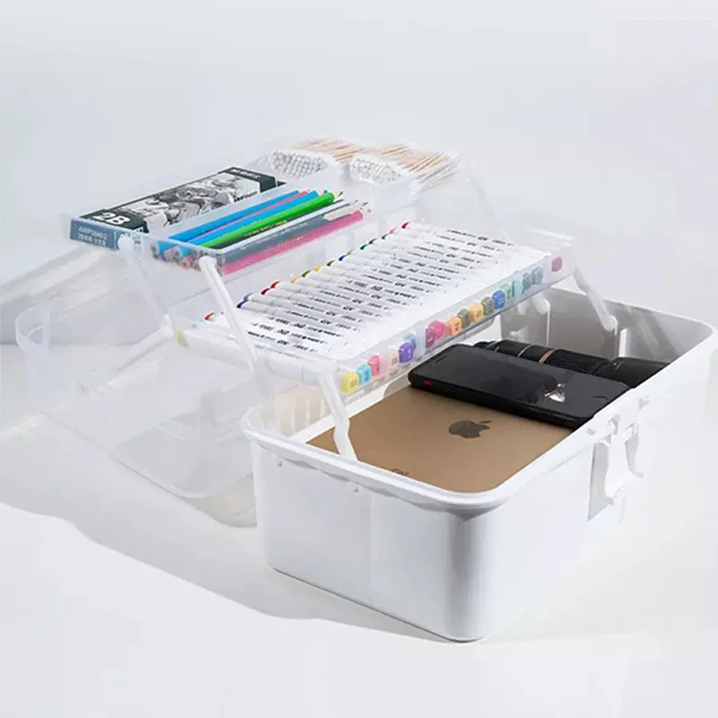 Organisateur de maquillage portable à 3 niveaux pour palettes et poudres slide 3