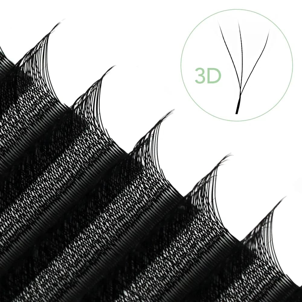 NATUHANA - Extensions de cils en W 4D/5D - Volume pré-fait 0,07 mm - Courbure C/D slide 7