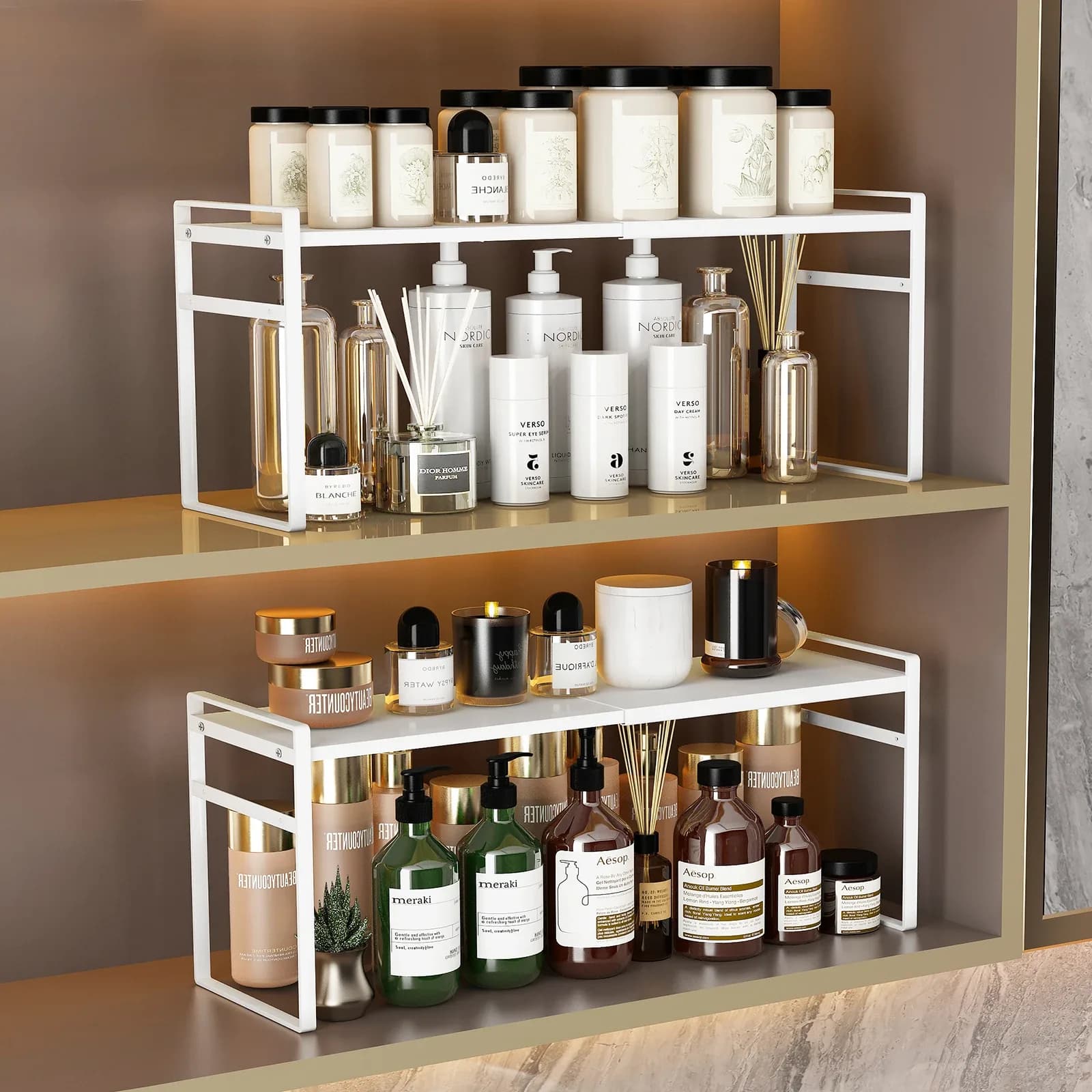Organisateur de rangement pour armoire de toilette et cosmétiques - Image 1