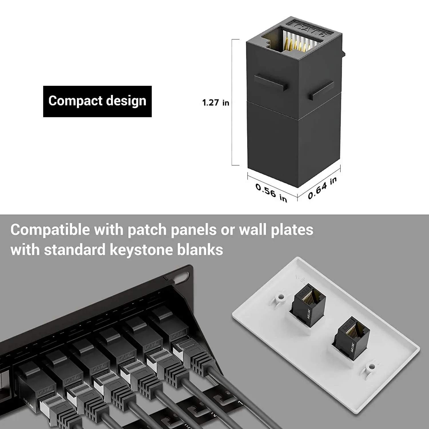 ZoeRax Coupleur RJ45 Keystone Cat7/Cat6/Cat5e, Femelle à Femelle, Lot de 2 - Image 5