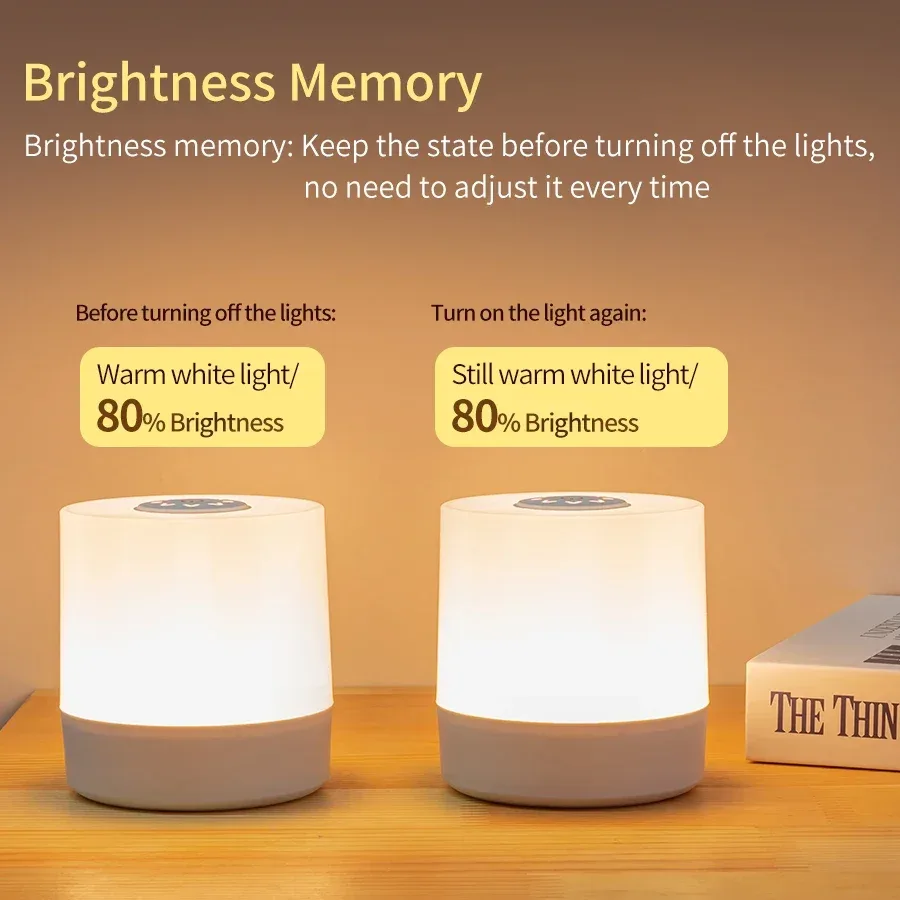 Lampe de chevet LED rechargeable avec télécommande et commande tactile - Image 2