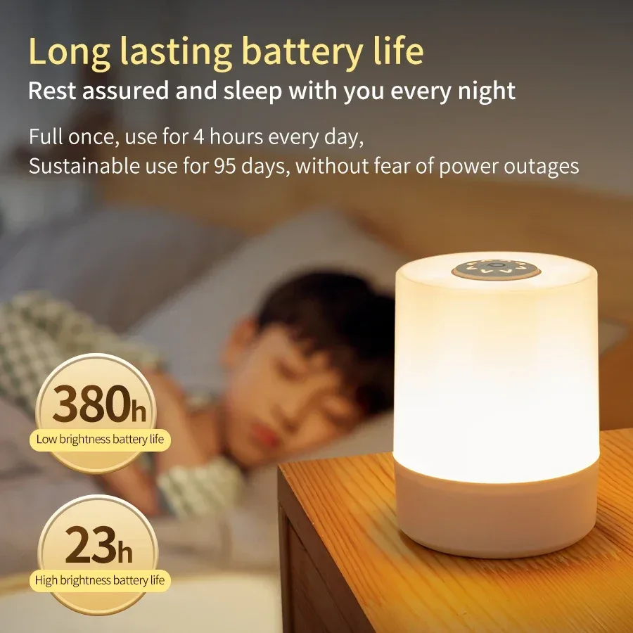 Lampe de chevet LED rechargeable avec télécommande et commande tactile - Image 5