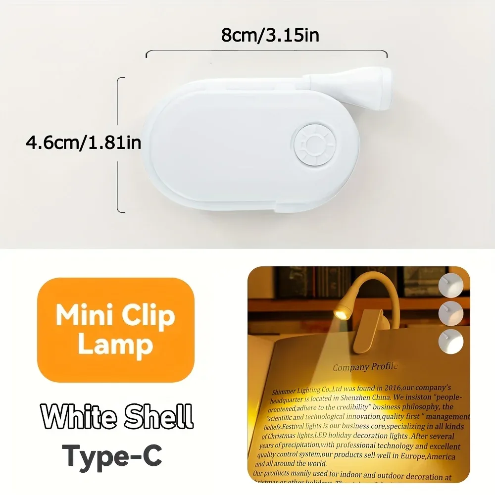 Lampe de lecture à clip rechargeable USB slide 7