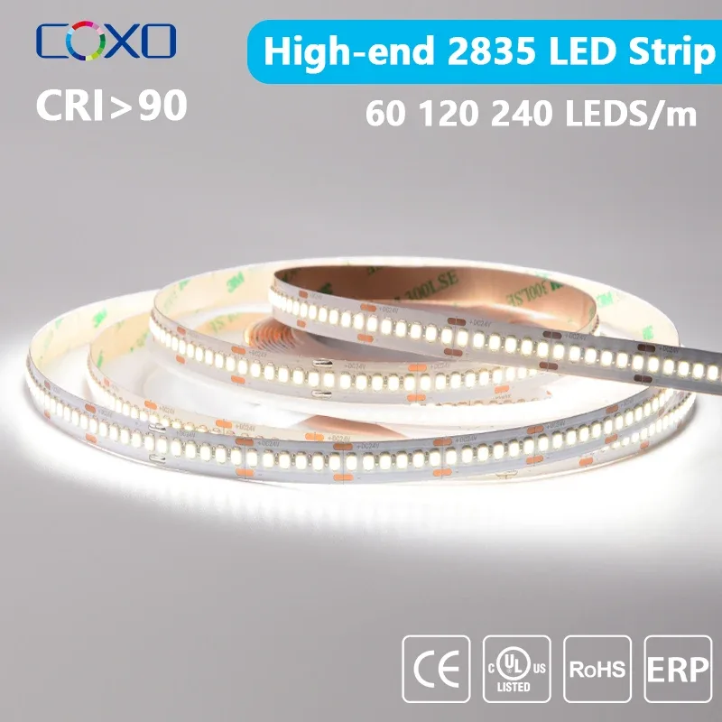 Ruban LED Flexible 2835 Premium - 5m - 60/120/240 LED/m - IRC 90 - 3000K-6000K - 12V/24V - Image 1