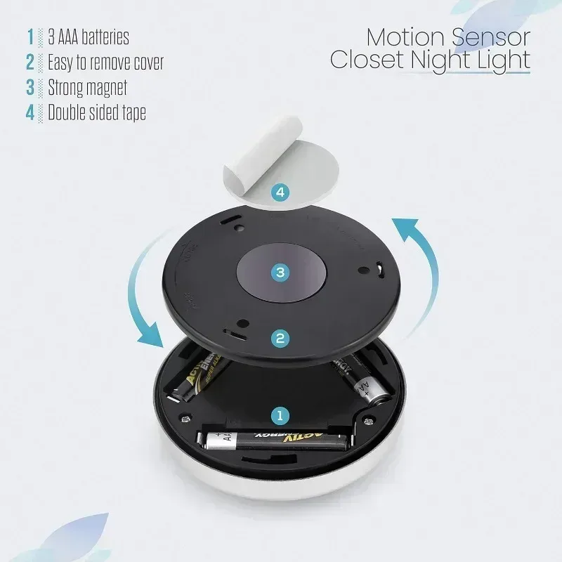 Lampe LED sans fil à détecteur de mouvement et fixation magnétique - Image 3