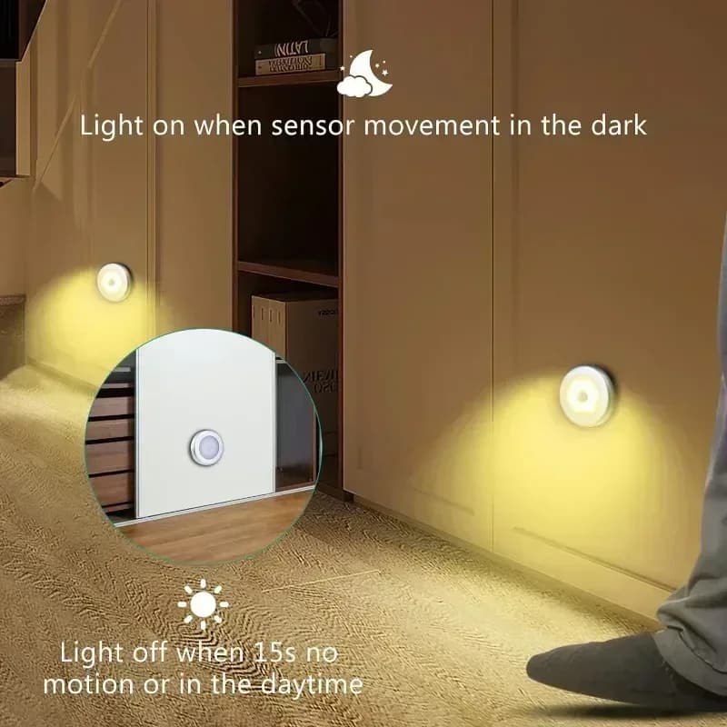Lampe LED sans fil à détecteur de mouvement et fixation magnétique - Image 4