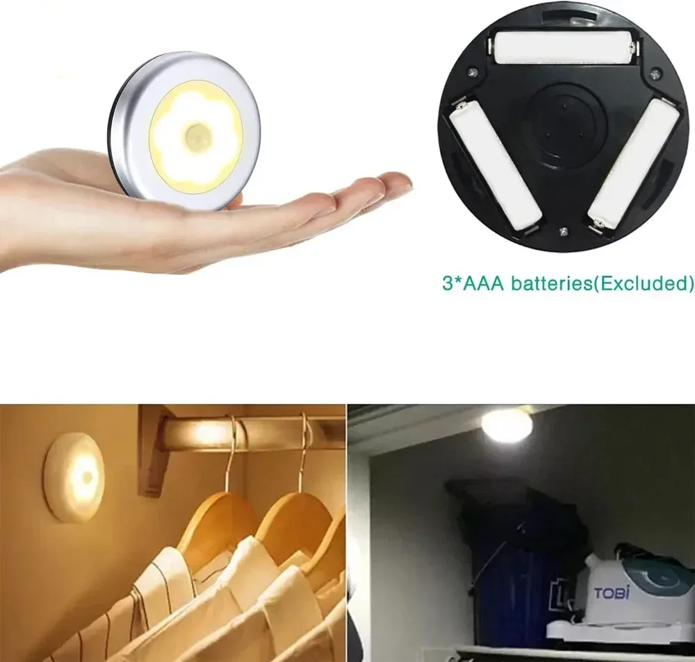Lampe LED sans fil à détecteur de mouvement et fixation magnétique - Image 1