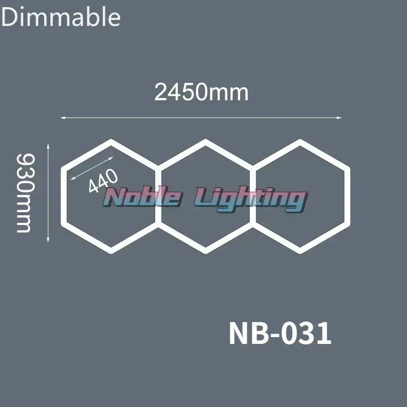 Système d'éclairage LED hexagonal à intensité variable pour garage et showroom slide 8