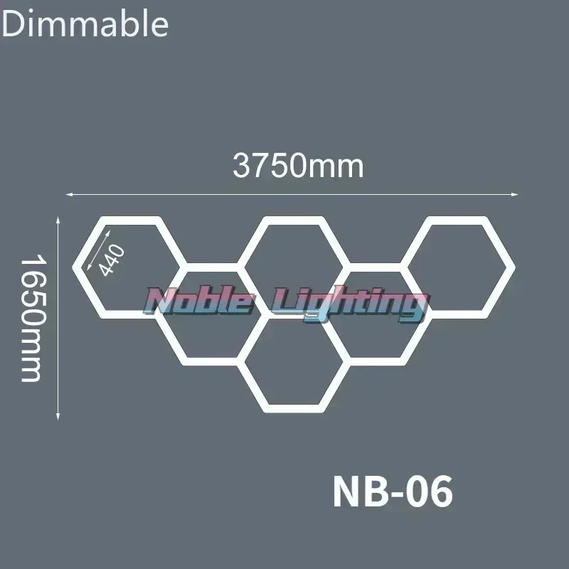 Système d'éclairage LED hexagonal à intensité variable pour garage et showroom slide 15